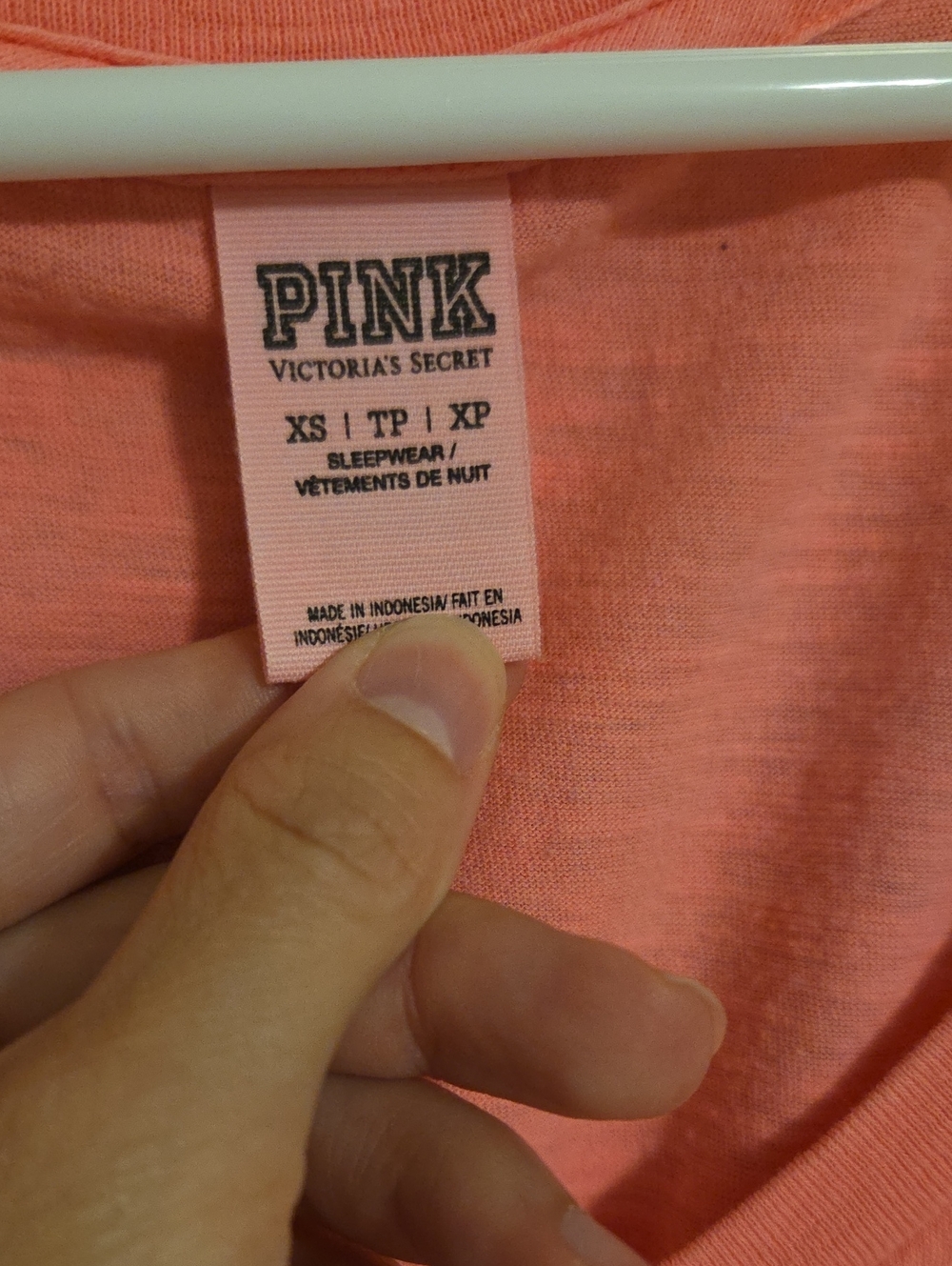 PINK Victoria's Secret Hot Pink V-Neck Lightweight Long Sleeve Shirt - Picture 2 of 3